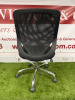 Black Swivel Office Chair with Fabric Seat, Mesh Back, & Chrome Legs. - 3