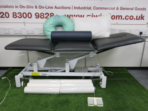 Addax Medical Electrical Adjustable Treatment Bed, Comes with Boppy HC Pillow, Boppy Disposable Pillow Covers, Blue Bolster Pillow, Pillow & 6 x Long Paper Towel Rolls.