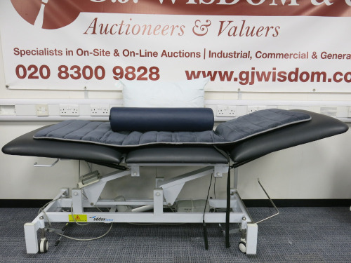 Addax Medical Electrical Adjustable Treatment Bed, Comes with Comfier Massage Mat, Blue Bolster Pillow & White Pillow.
