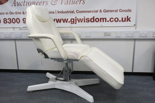 White Elite Hydraulic 3 Section Treatment Chair, Model IK-B10-White.