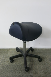 S00020-MS04 Height Adjustable Blue Saddle Massage Stool.