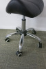 Height Adjustable Black Saddle Massage Stool, with Chrome Legs. - 3