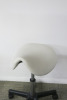 Height Adjustable White Saddle Massage Stool, with Black Legs. - 2