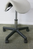 Height Adjustable White Saddle Massage Stool, with Black Legs. - 3