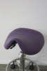 Height Adjustable Purple Saddle Massage Stool, with Chrome Legs. - 2