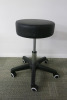Height Adjustable Black Medical Rolling Stool, with Black Legs.