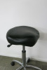 Height Adjustable Black Medical Rolling Stool, with Chrome Legs. - 2