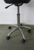 Height Adjustable Black Medical Rolling Stool, with Chrome Legs. - 3
