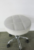 Height Adjustable Grey Crossed Design Medical Rolling Stool, with Chrome Legs. - 2