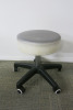 Height Adjustable Grey Medical Rolling Stool, with Chrome Legs.