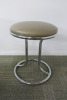 Beige Cushioned Stool, with Chrome Legs.
