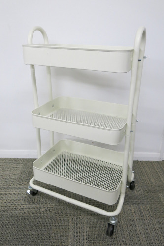 White 3 Tier Mobile Storage Trolley.
