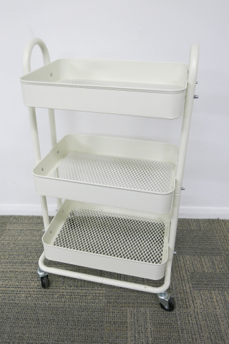 White 3 Tier Mobile Storage Trolley.