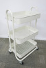 White 3 Tier Mobile Storage Trolley. - 2