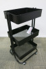 Black 3 Tier Mobile Storage Trolley. - 2