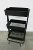 Black 3 Tier Mobile Storage Trolley.