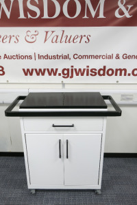 Mobile Metal Skin Cuticles Branded, 2 Door, 1 Drawer Mobile Storage Cabinet. Size H90 x W70 x D38cm.