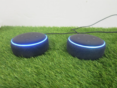 2 x Amazon Echo Dot, Model C78MP8. Comes with 1 Power Supply.