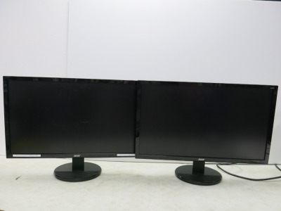 2 x Acer 24" Monitors, Model K242HL. NOTE: requires power supply.