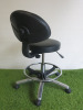 Black Faux Leather Height Adjustable Stool. - 2