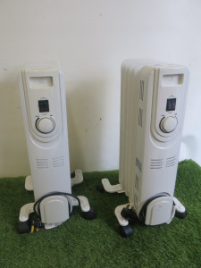 2 x Oil Filled Radiators, Model HD167-M5Q.