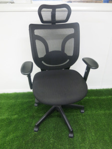 Black Mesh Adjustable Ergonomic Office Chair.