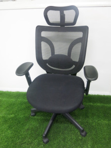 Black Mesh Adjustable Ergonomic Office Chair.
