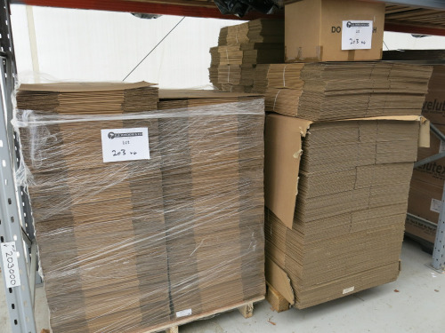 4 x Pallets of Cardboard Boxes. Size 33 x 34 x 46cm. NOTE: Location for viewing & collection AL10 0BS, by appointment only.
