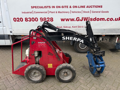 Sherpa 100 Agri Line Mini Loader, Type BOMENGRUPER SH1, S/N 2128564, 2021, Honda GX390 13hp Petrol Engine, YOM 2021. Comes with Hydraulic Eurograb Log Grab, Model TM510, S/N 2128565, YOM 2021.