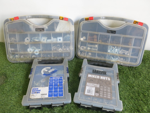 2 x Clarke Tool Organisers & 2 x Grap Packs with Assorted Nuts, Bolts & Washers.