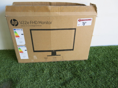 HP V22e FHD Monitor. Comes in Original Box with Power Supply.