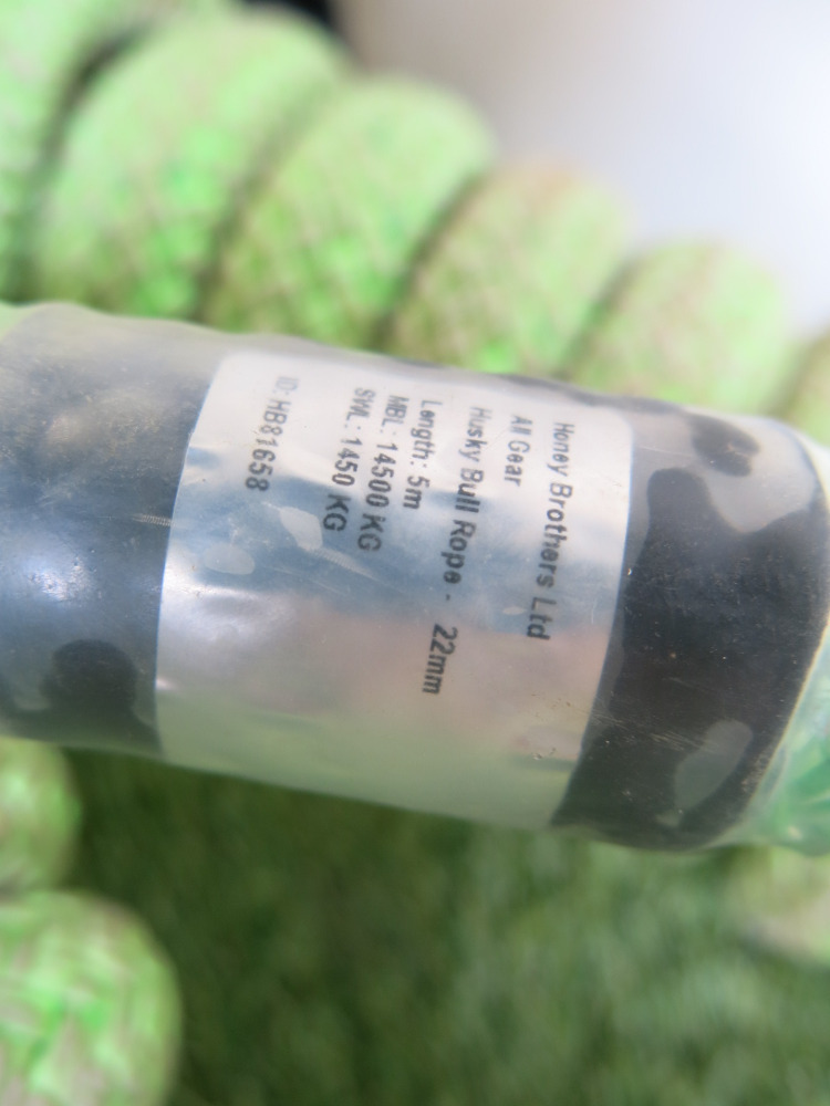 2 x Honey Brothers Ltd All Gear Husky Bull Rope, 22mm, Length 5m, SWL ...