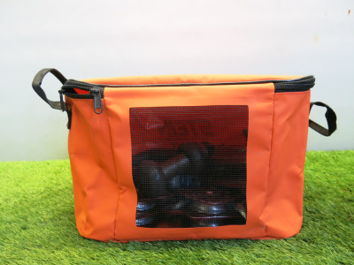 Assorted Lot of Rigging Equipment to Include: 2 x ISC/Petzl Pulleys, 2 x ISC Double Swing Cheek Pulleys, 1 x ISC Rope Grab, 1 x ISC ISC/Rigging Plate, 1 x ISC Rigging Pulley & 3 x Bow Shackles. Comes with Stein Vault 15 Carry Bag.