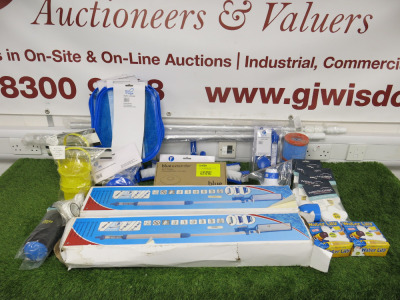 Quantity of Pool/Spa Accessories to Include: 6 x Mega Leaf Skimmer, 3 x Flotide Mega Pool Brush (45cm), 2 x Flotide Mega Pool Chemical Dispenser, 2 x Flotide Floating Thermometer, 2 x Westcoast Pump Basket, 2 x Handheld Vacuum Wand Kit, 8 x Westcoast Scum