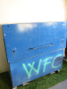 Heavy Duty Rolling Tool Chest or Site Security Box, Size H128 x W132 x D63cm. Open no key. - 2
