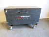 Armogard Oxbox Heavy Duty Rolling Tool Chest or Site Security Box. Size H80 x W114 x D63cm. Locked no key.