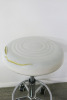 Height Adjustable White Medical Rolling Stool, with Chrome Legs. - 2