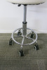 Height Adjustable White Medical Rolling Stool, with Chrome Legs. - 3