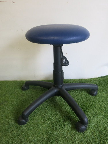 Mobile Round Top Padded Heigh Adjustable Stool.