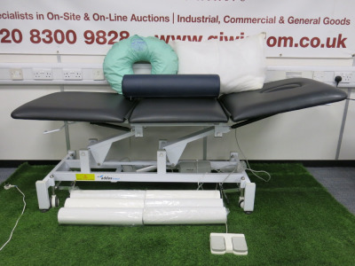 Addax Medical Electrical Adjustable Treatment Bed, Comes with Boppy HC Pillow, Boppy Disposable Pillow Covers, Blue Bolster Pillow, Pillow & 6 x Long Paper Towel Rolls.
