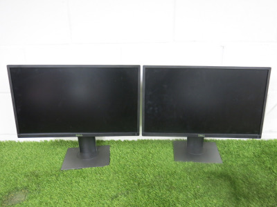 2 x Dell 22" Flat Panel Monitors, Model P2217Hc.