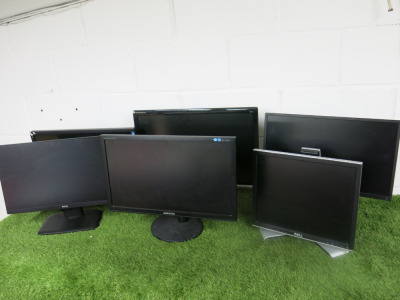 6 x Assorted Monitors to Include: Benq, Hanns G, Samsung & Dell.