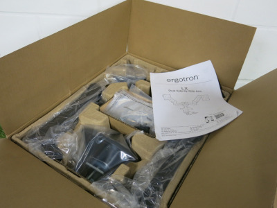 Boxed/New Ergotron Dual Arm Desk Monitor Mount.