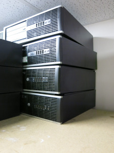 11 x HP Compaq Elite 8300 Small Form Factor PC's & 1 x Dell OptiPlex 745. HDD's Removed For Spares or Repair.