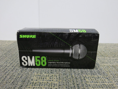 Shure SM58 Microphone, in Original Box, with Manuals & Accessories.