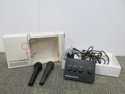 Lucky Voice Karaoke Kit to Include: Lucky Voice Party Box, 2 x Microphones & Assorted Cables.