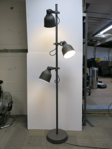 IKEA HEKTAR Dark Grey 3-Spot Floor Lamp.