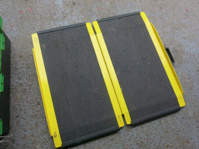 Grorud Fold Out Fibreglass Ramp. Max Load 300kg. Size 68 x 76cm.