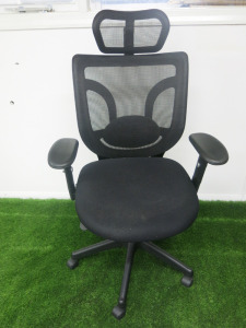 Black Mesh Adjustable Ergonomic Office Chair.