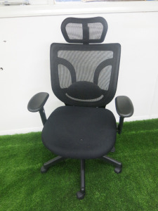 Black Mesh Adjustable Ergonomic Office Chair.